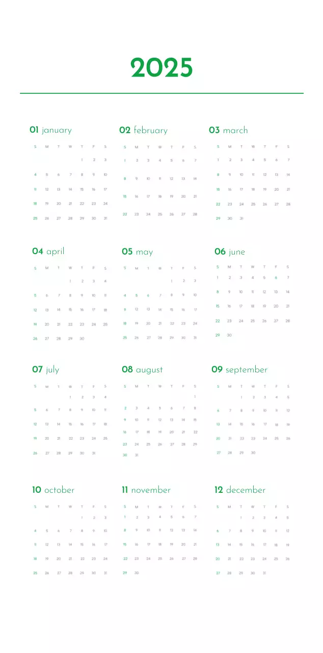 A calendar with a puppy photo and cute message in a green accent color