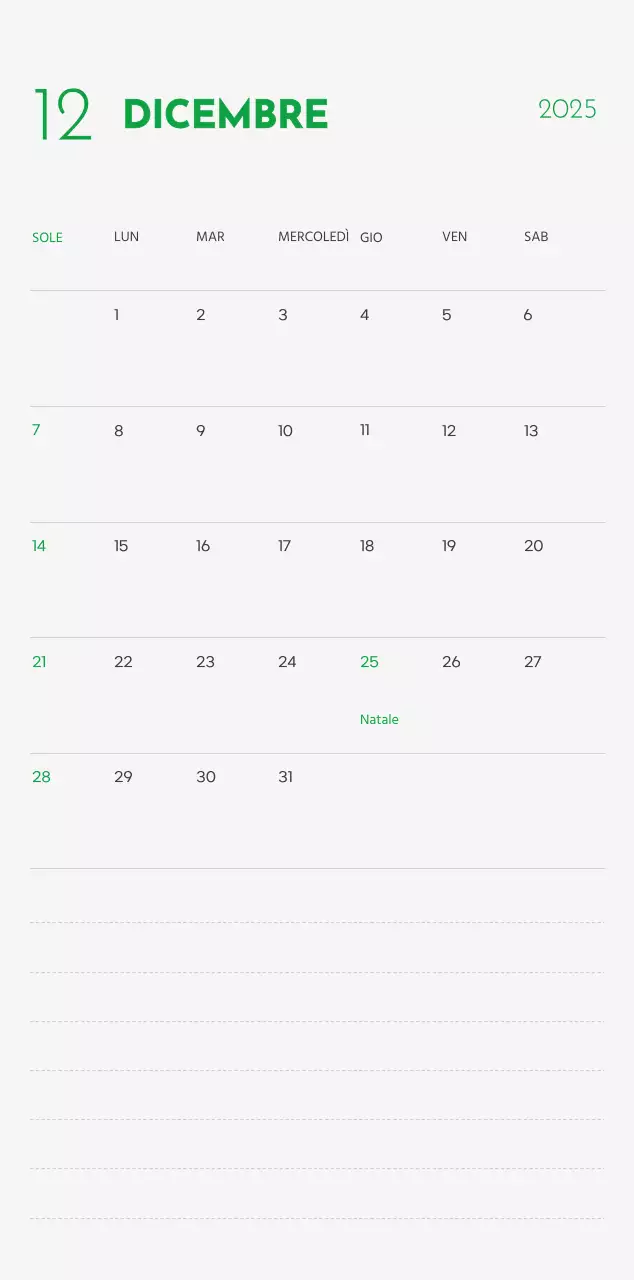 Un calendario con la foto di un cucciolo e un simpatico messaggio in colore verde.