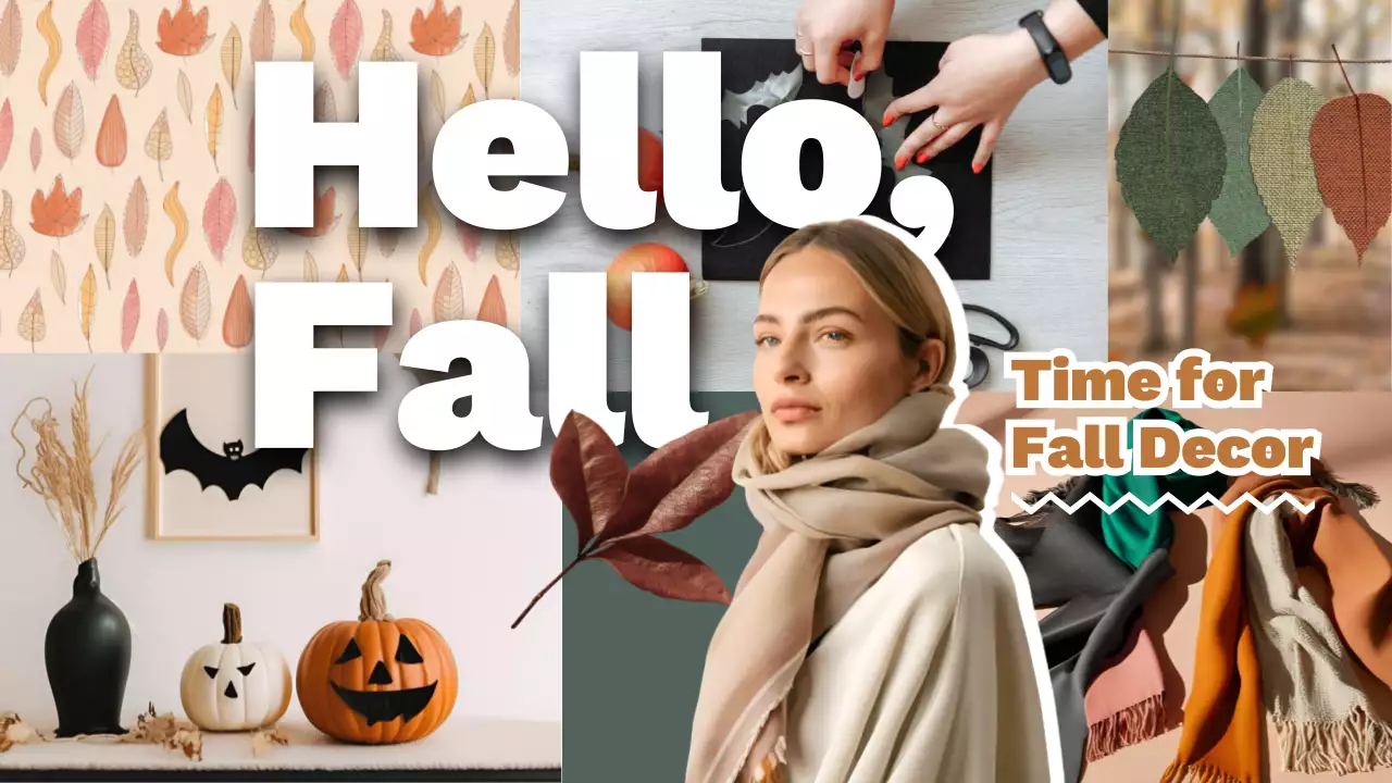 Beige Aesthetic Fall Decoration Announcement YouTube Thumbnail