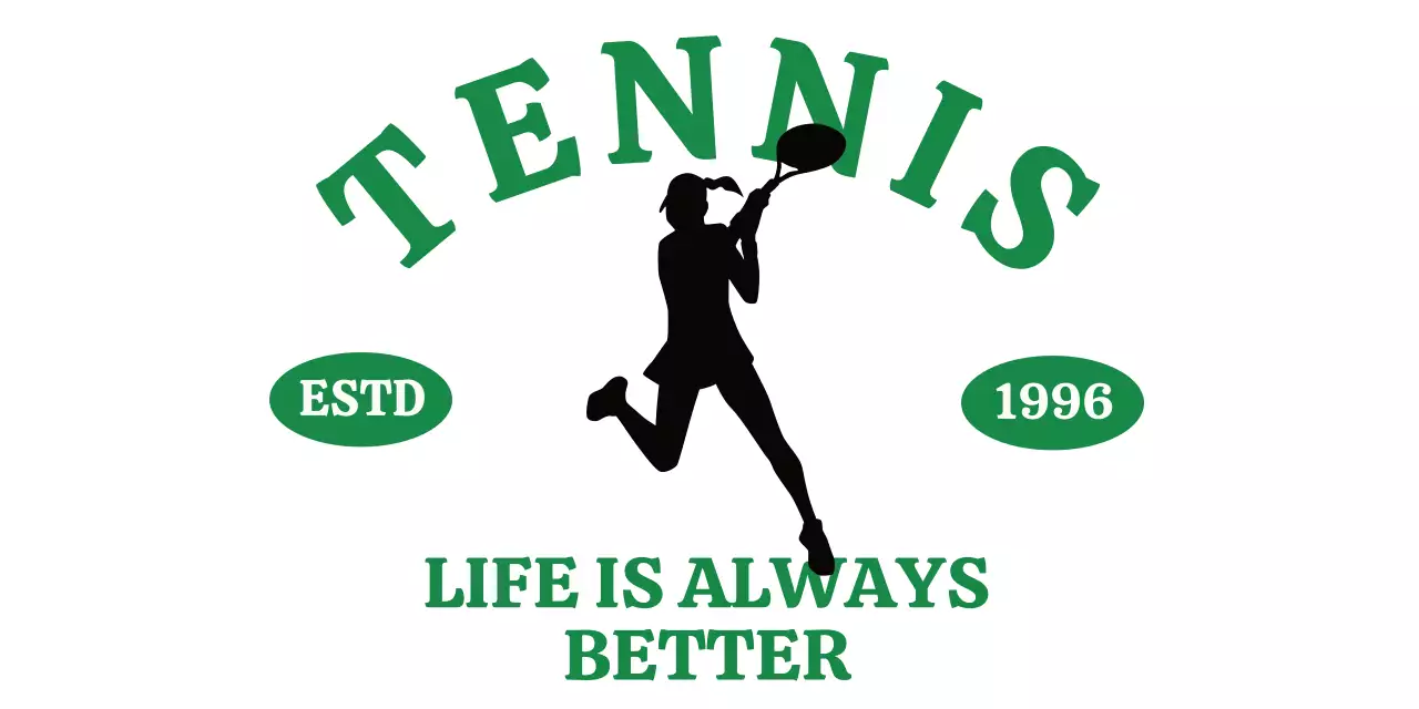 Tennis club in green and black with a vintage feel
