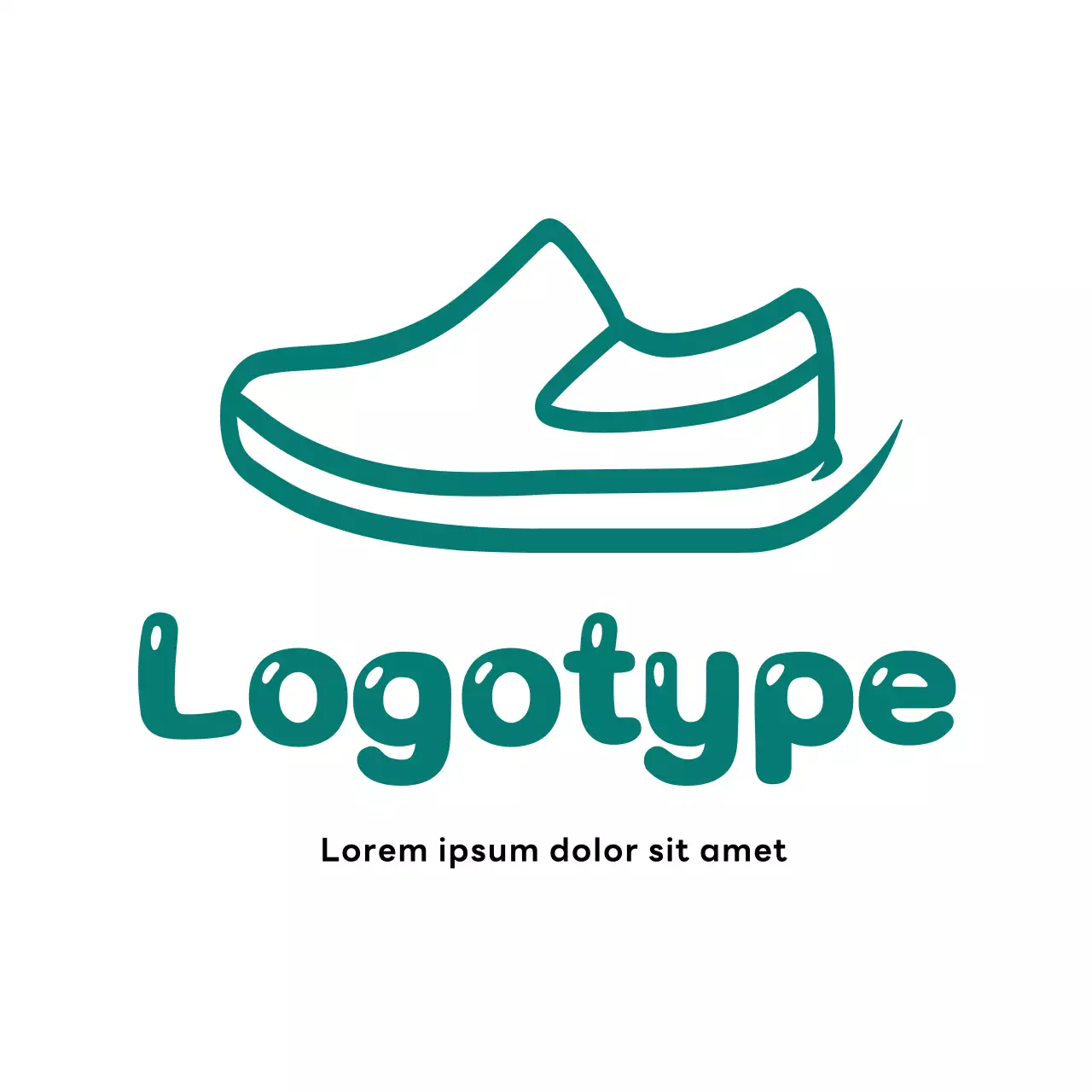 Teal Minimal Shoe Logo