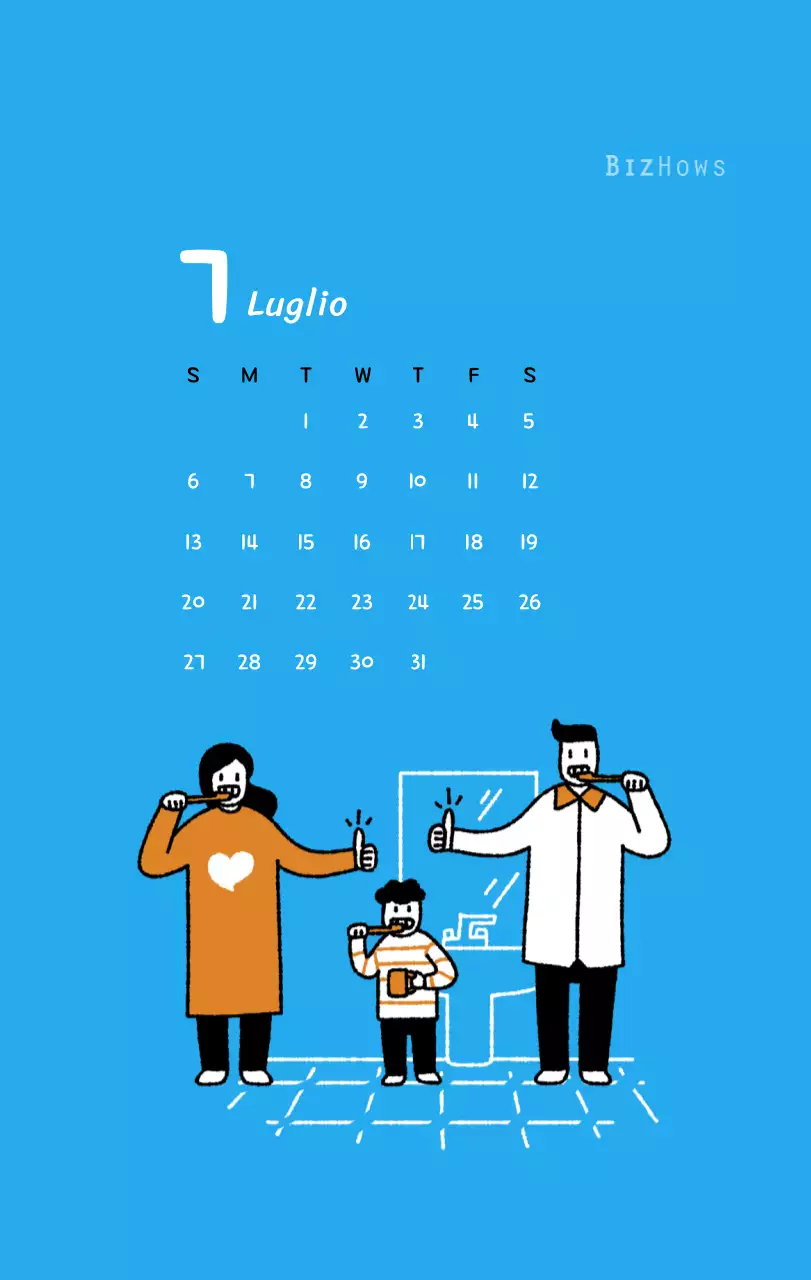 Calendario di Capodanno con simpatiche illustrazioni