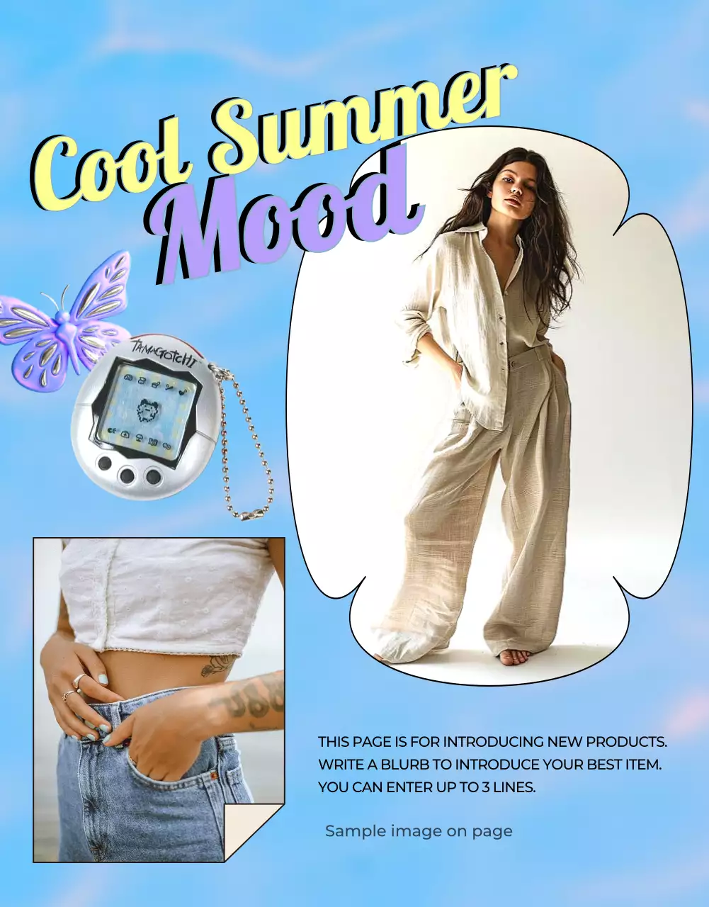 Blue Retro Summer Promotion Poster