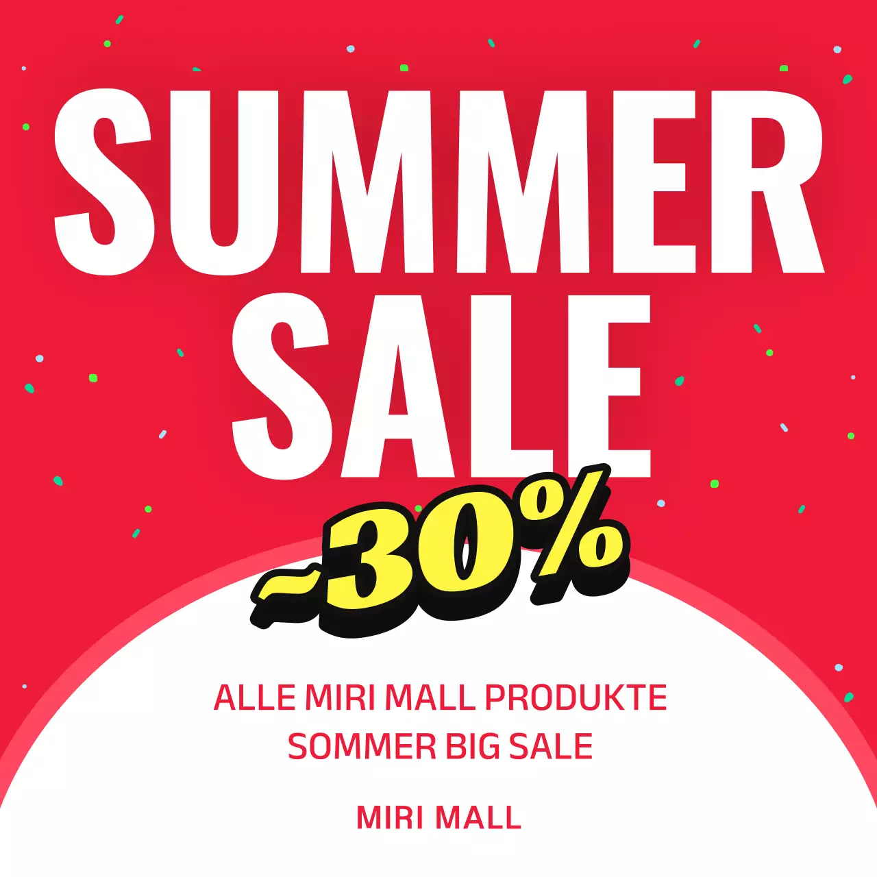Förderung des Sommerschlussverkaufs mit roten Akzenten