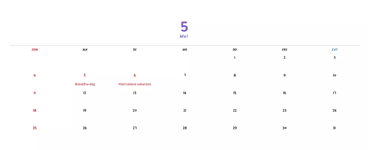 Nieuwjaarskalender met schattige illustraties