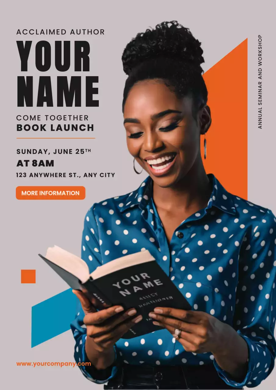Orange Modern Book Event Poster