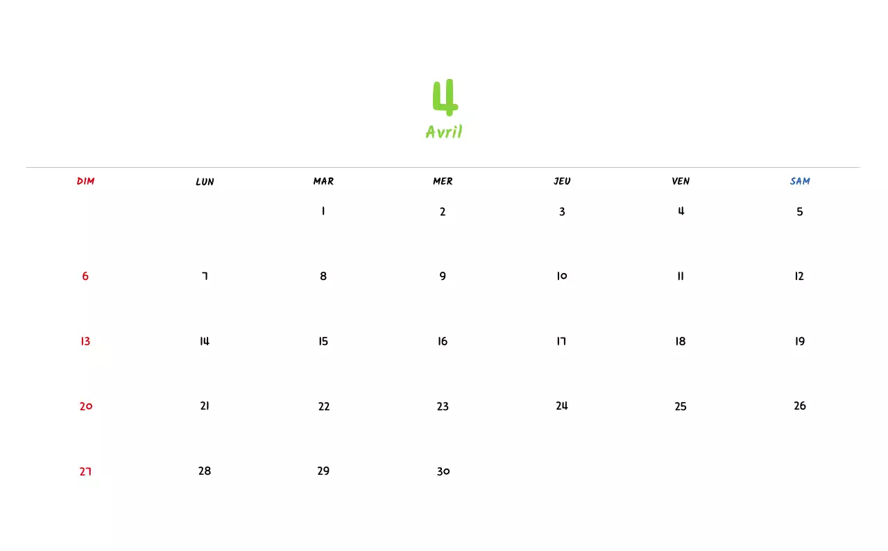 Calendrier du Nouvel An avec de jolies illustrations