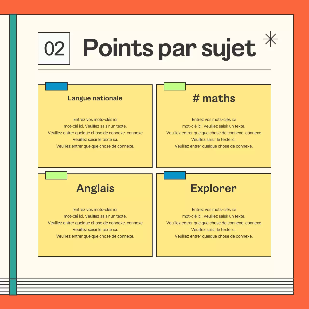 Promouvoir une conférence sur l'école orange kitsch