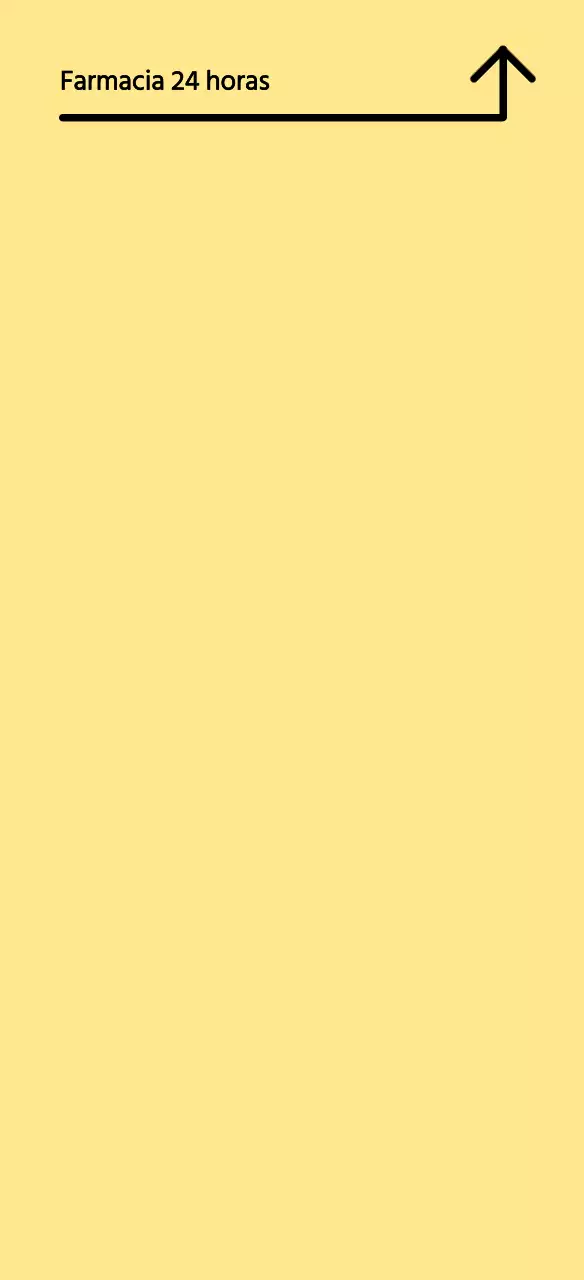 Guía de farmacia ordenada, amarilla y abierta las 24 horas