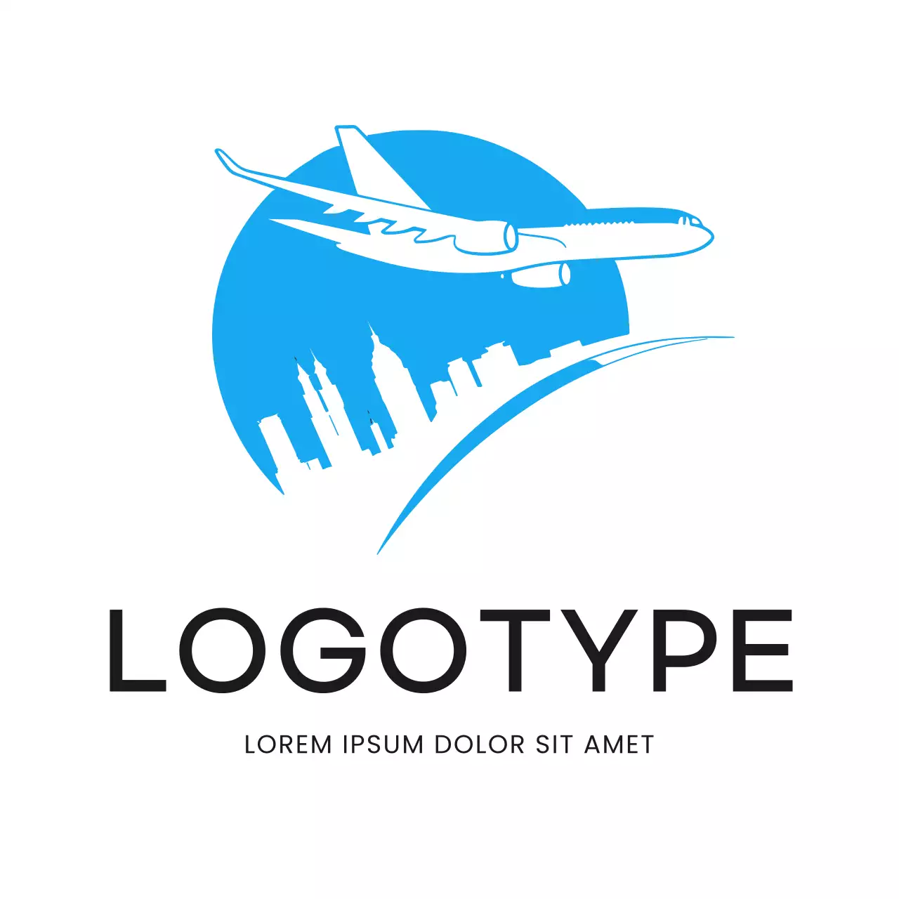 Blue Minimal Travel Logo