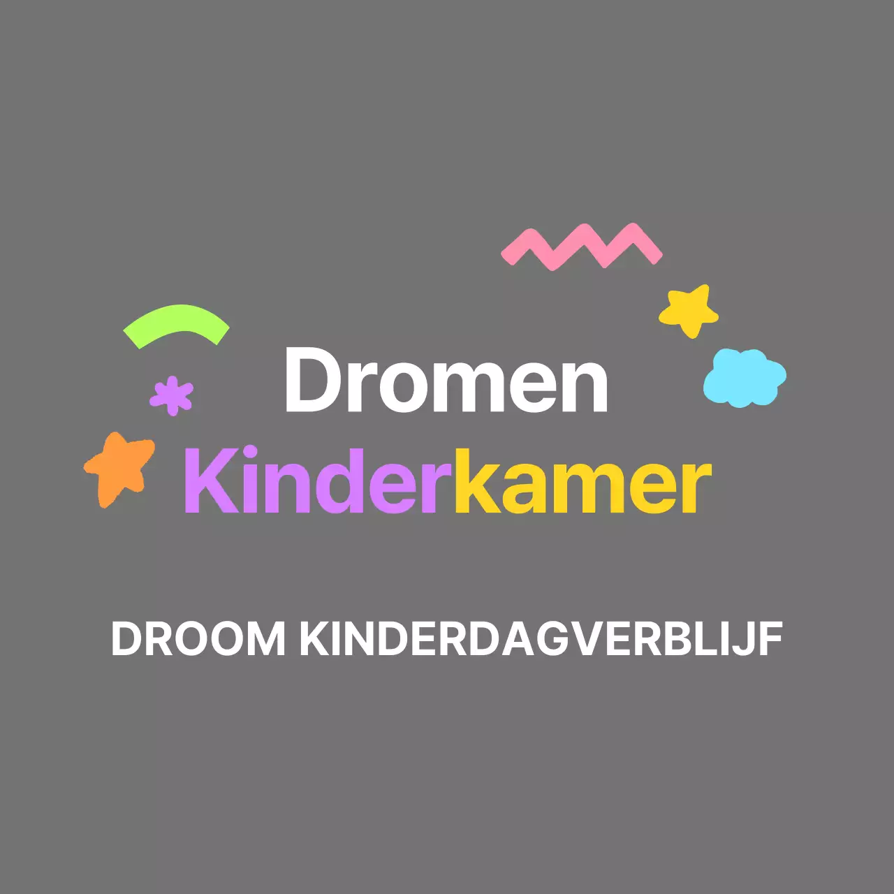 Een schattig kinderkamerlogo in een regenboog van kleuren