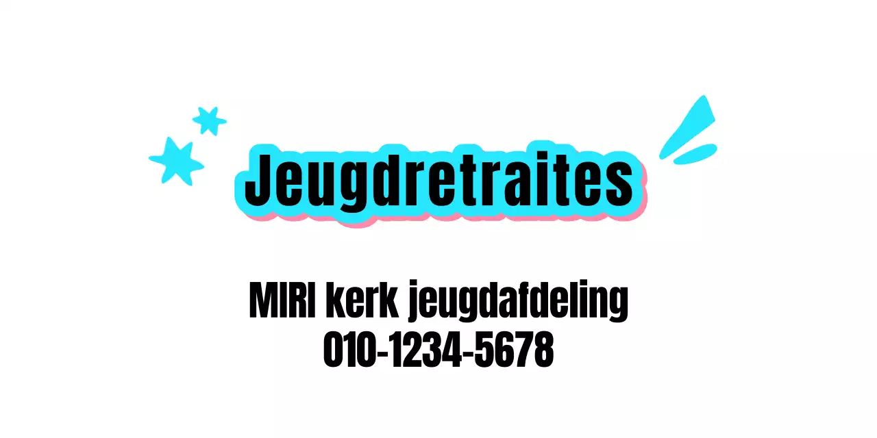 Een lichtblauwe en roze jeugdretraite promoten