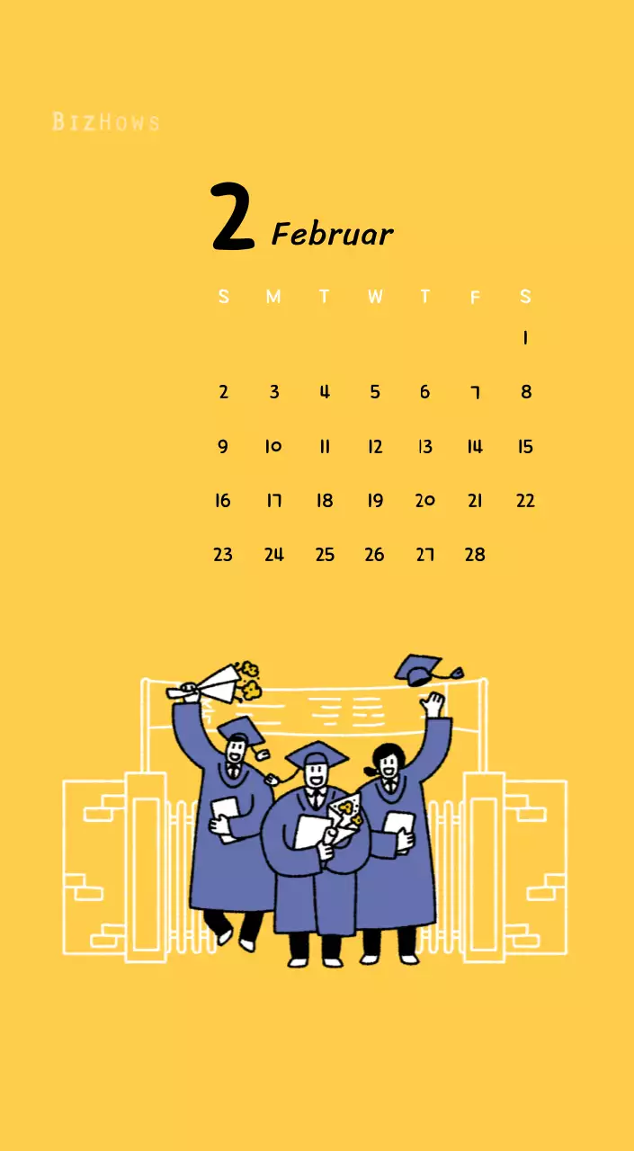 Neujahrskalender mit niedlichen Illustrationen