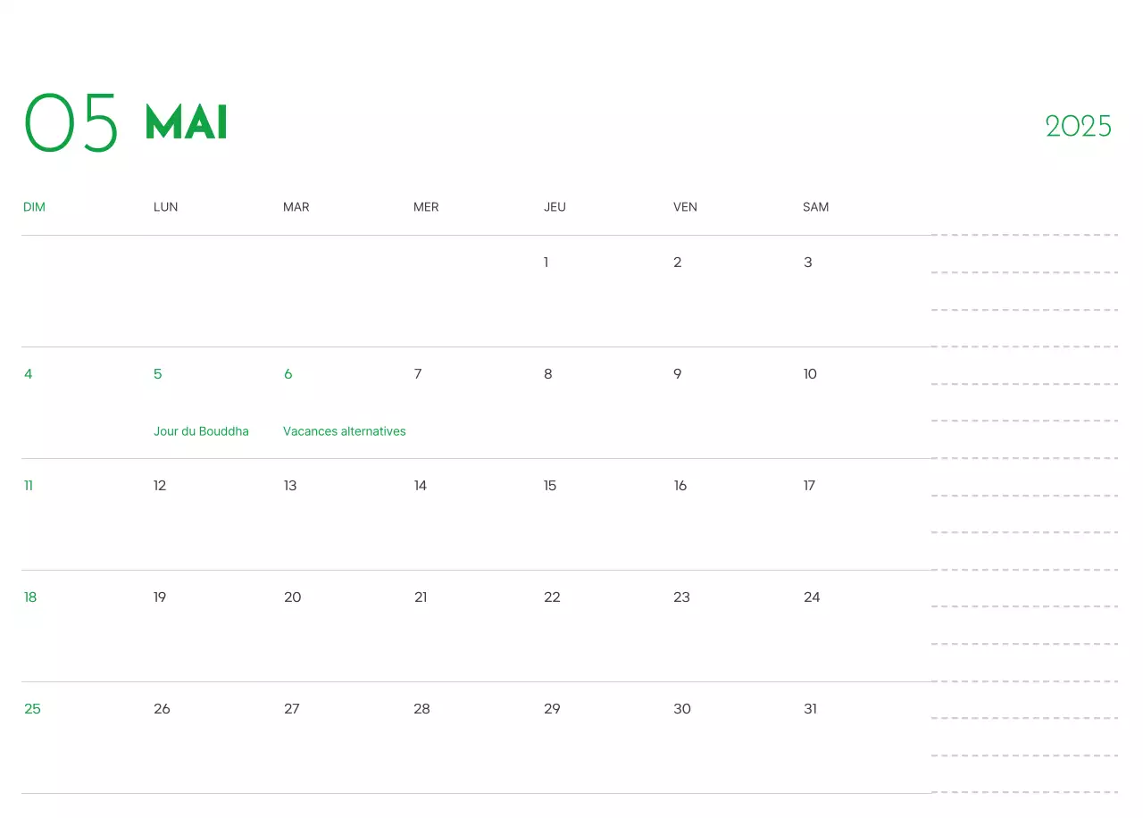 Un calendrier avec une photo de chiot et un message mignon dans une couleur verte.