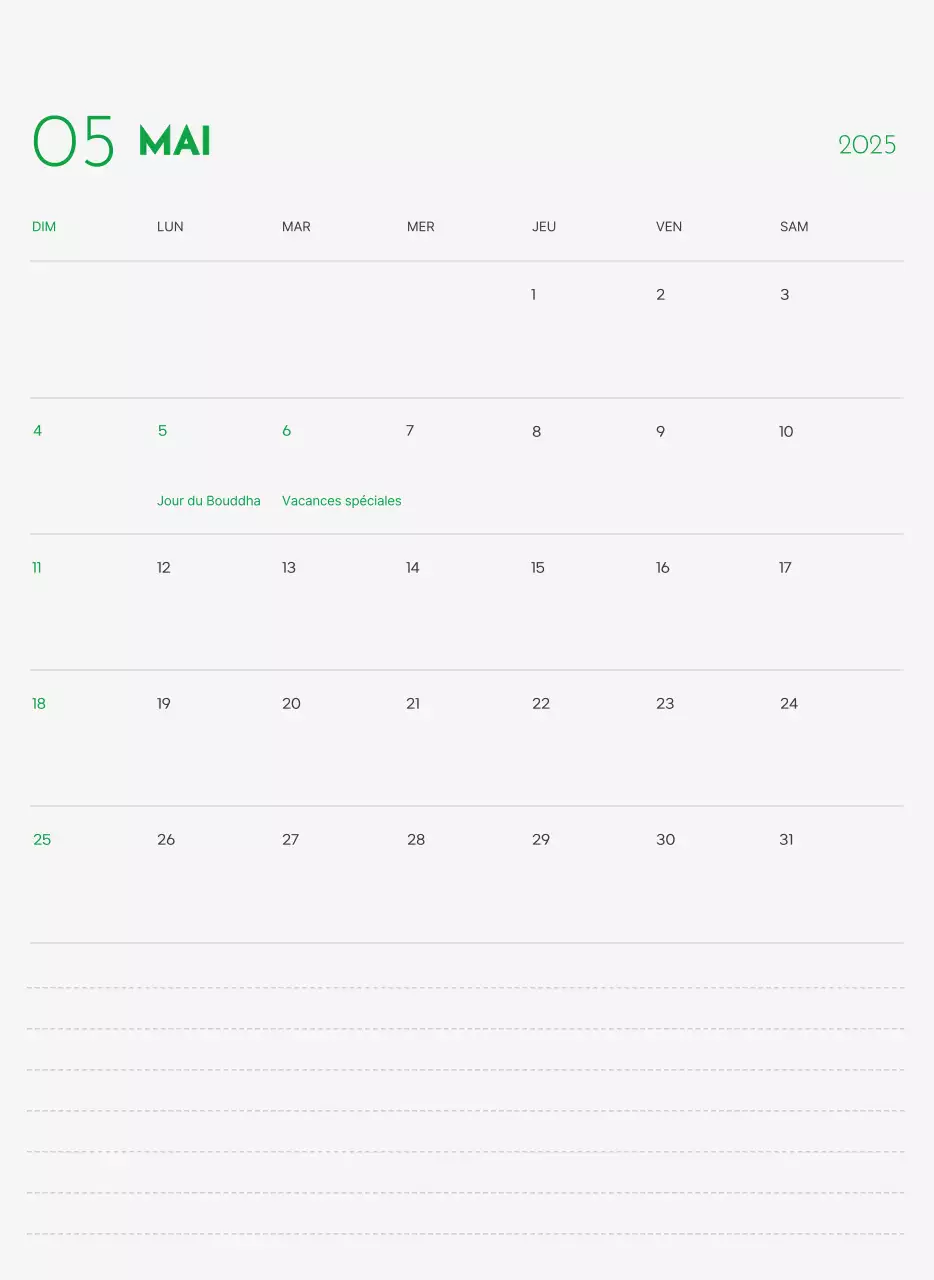 Un calendrier avec une photo de chiot et un message mignon dans une couleur verte.