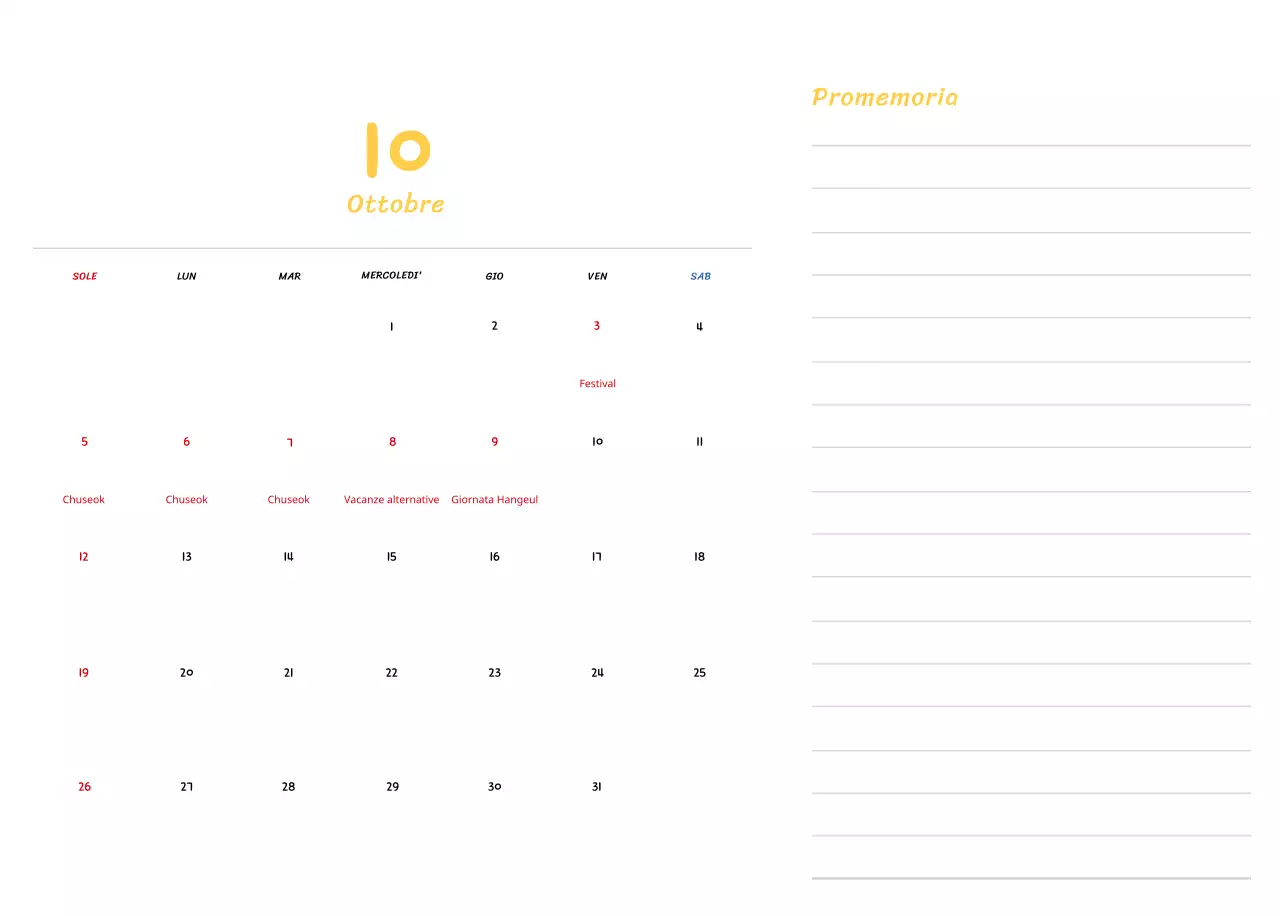 Calendario di Capodanno con simpatiche illustrazioni