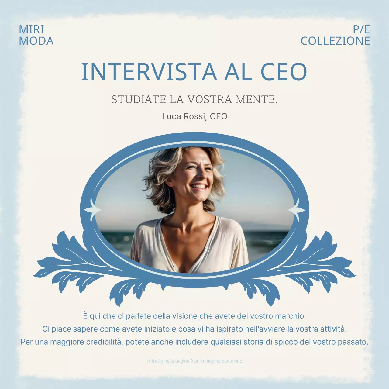 Accessori classici del marchio in avorio e azzurro