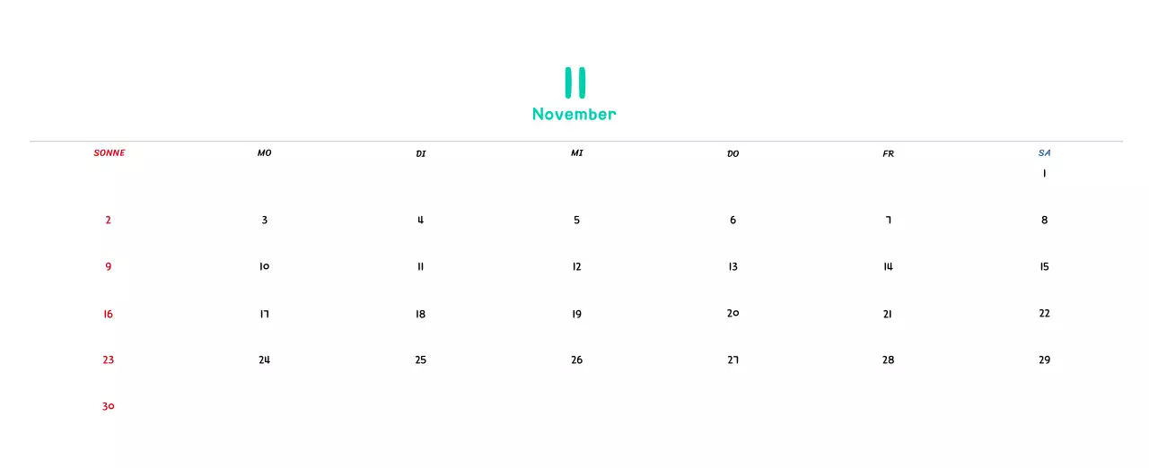 Neujahrskalender mit niedlichen Illustrationen