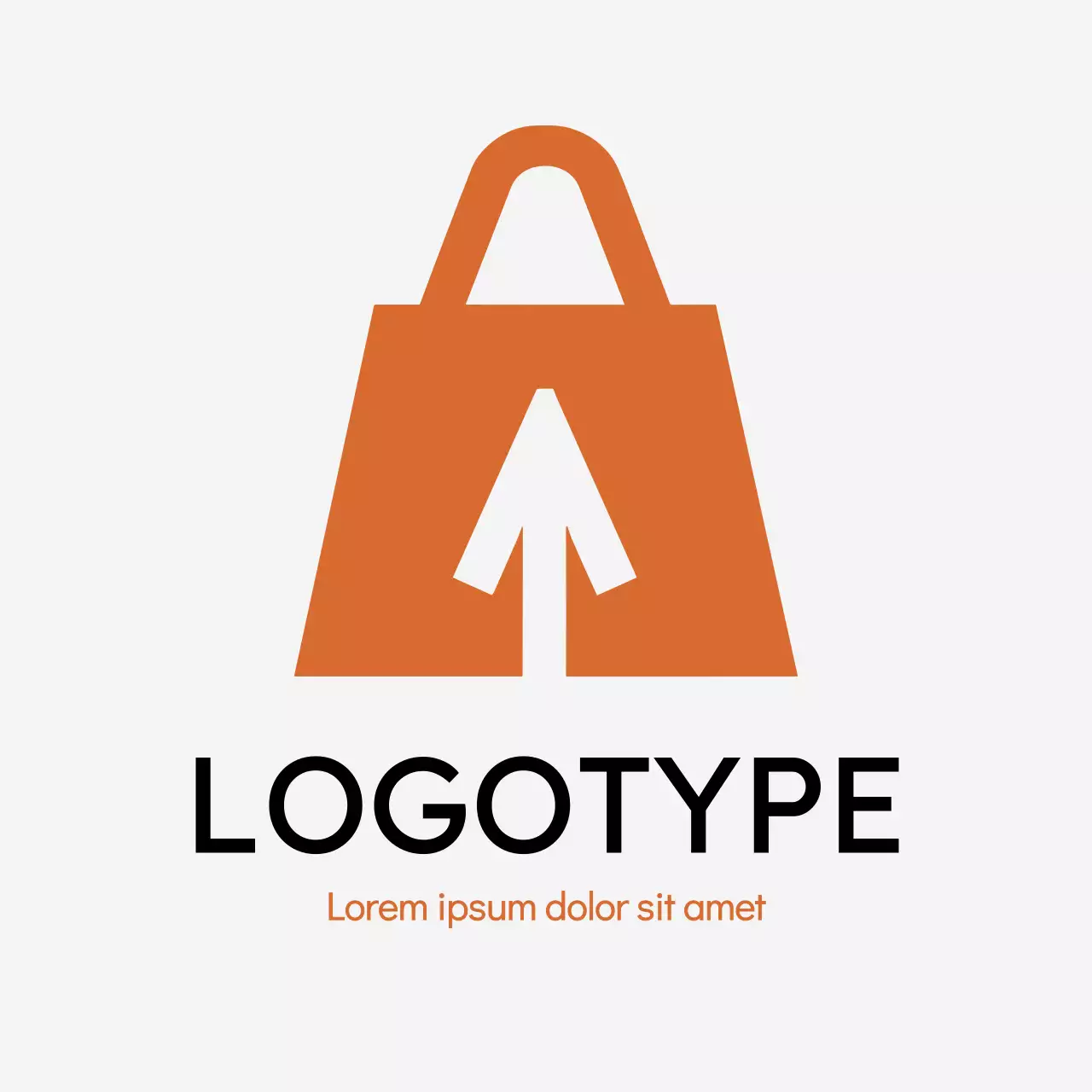 Orange Minimal Shopping Logo