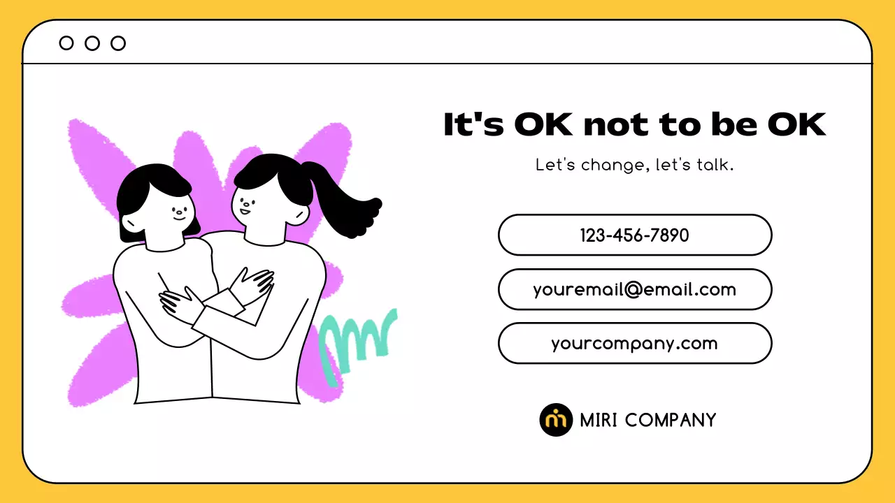 Yellow Simple Mental Health Promotion Presentation