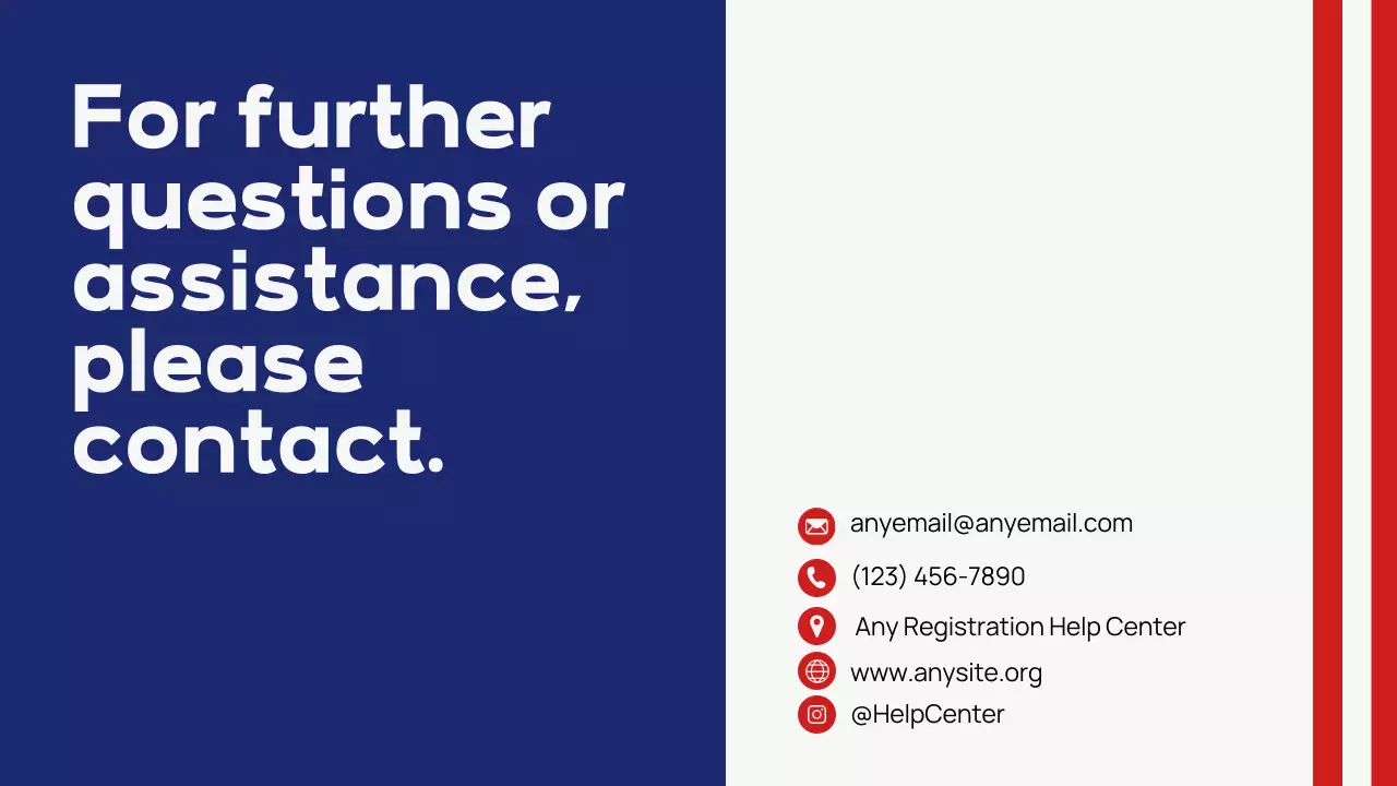 Red Traditional Voter Registration Announcement Presentation