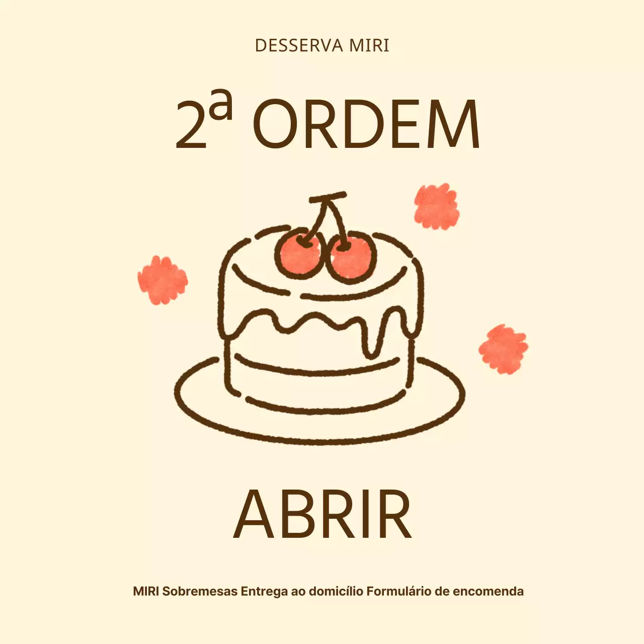 Anúncio da abertura do livro de encomendas amarelo e bonito