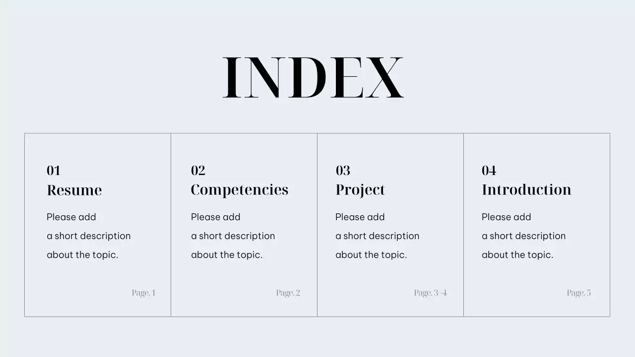 블루 미니멀 포트폴리오 문서 프레젠테이션