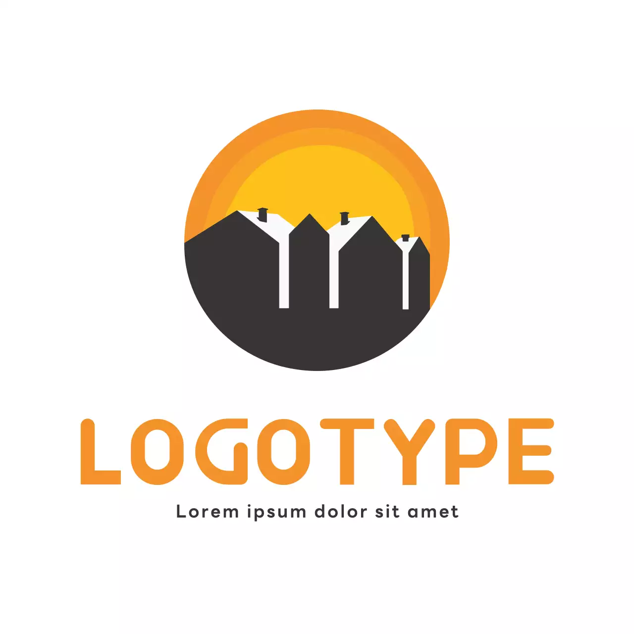 Orange Minimal Design Logo