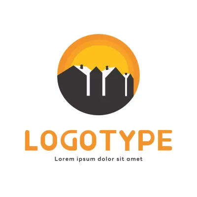 Orange Minimal Design Logo
