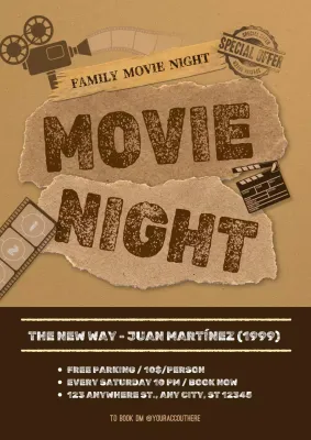 Brown Retro Movie Event Poster
