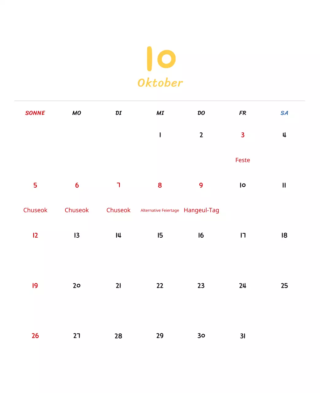 Neujahrskalender mit niedlichen Illustrationen