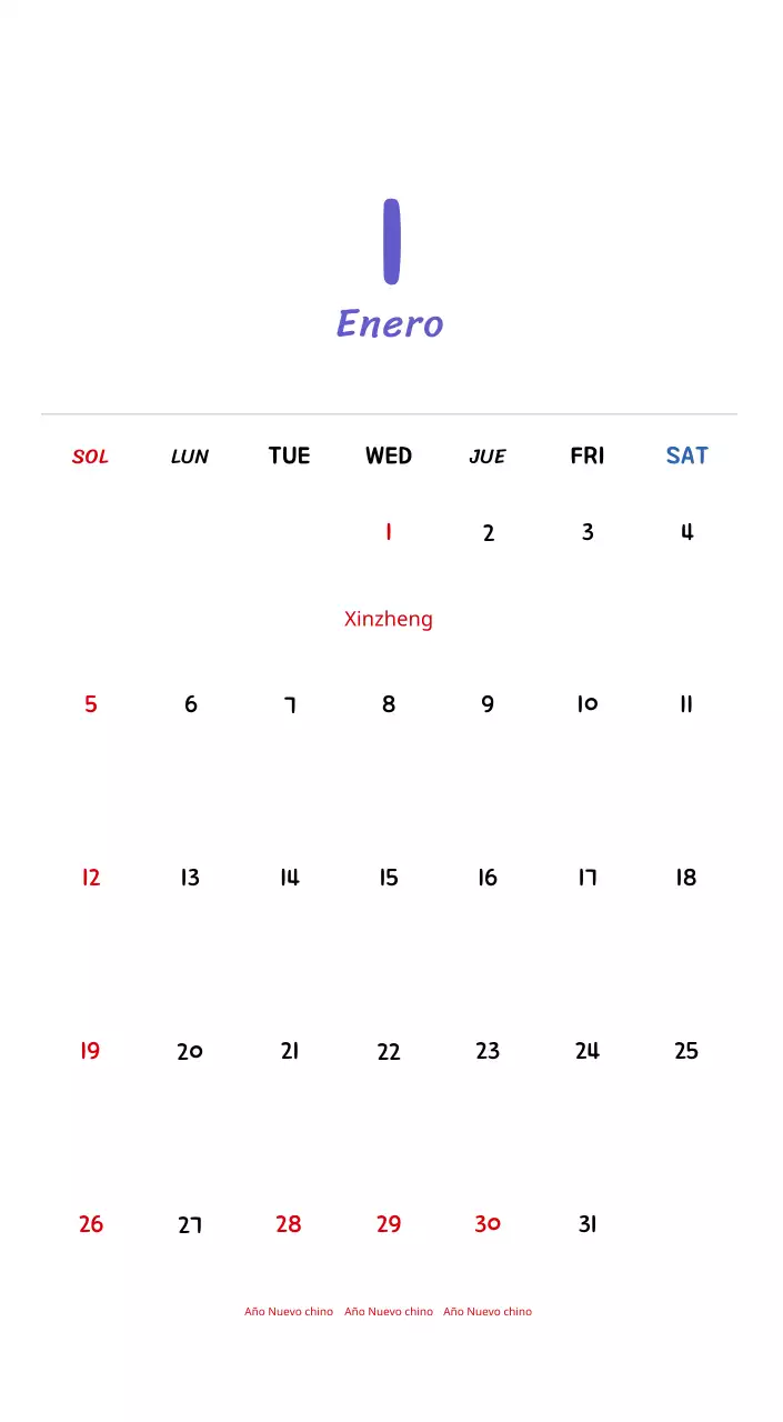 Calendario de Año Nuevo con simpáticas ilustraciones