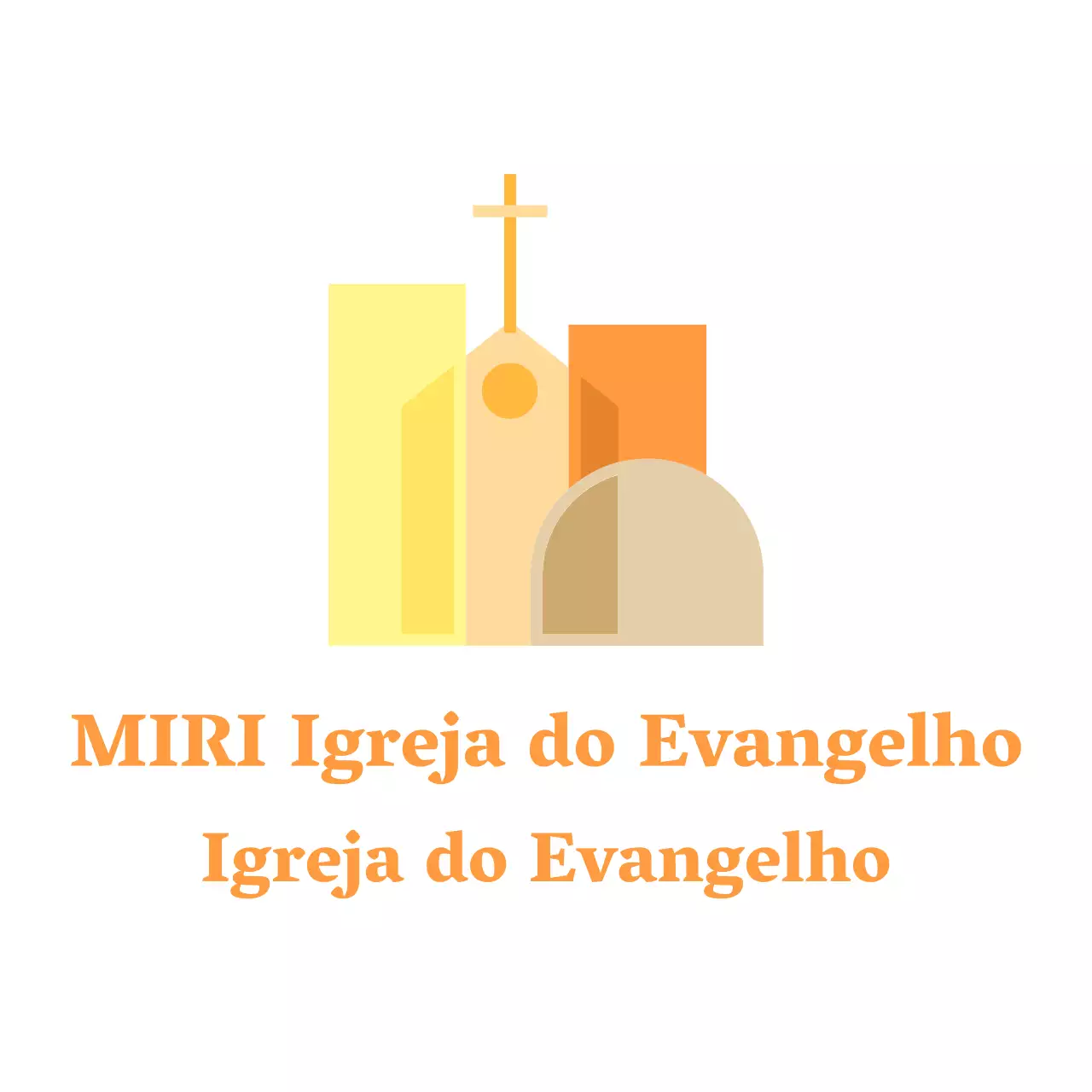 Logótipo promocional de igreja emocional em cores quentes