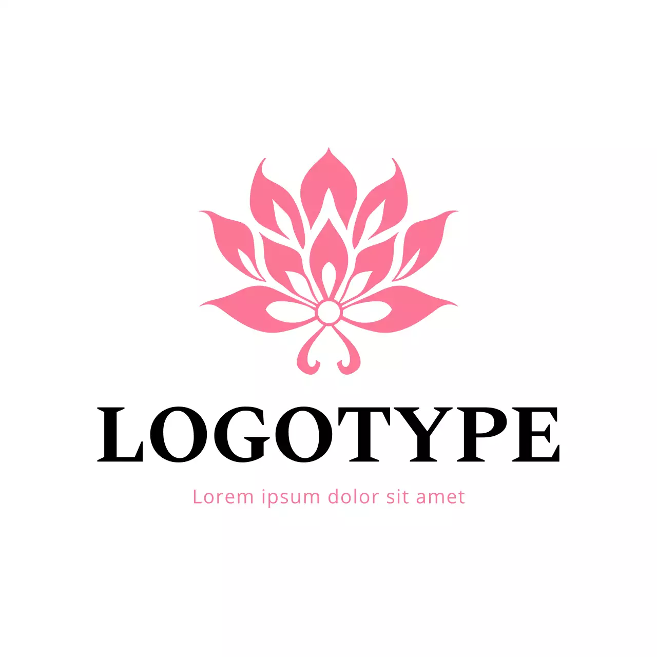 Pink Floral Design Logo