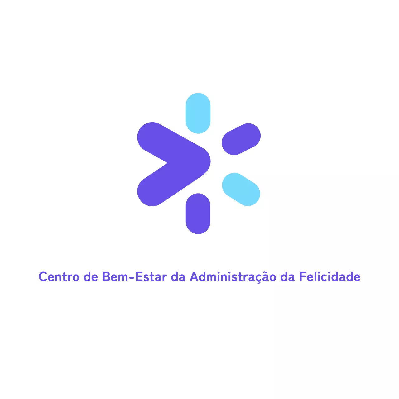 Centro de bem-estar com logótipo simples azul claro, roxo e brilhante