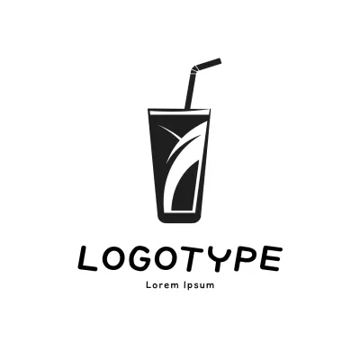 Black Minimal Beverage Logo