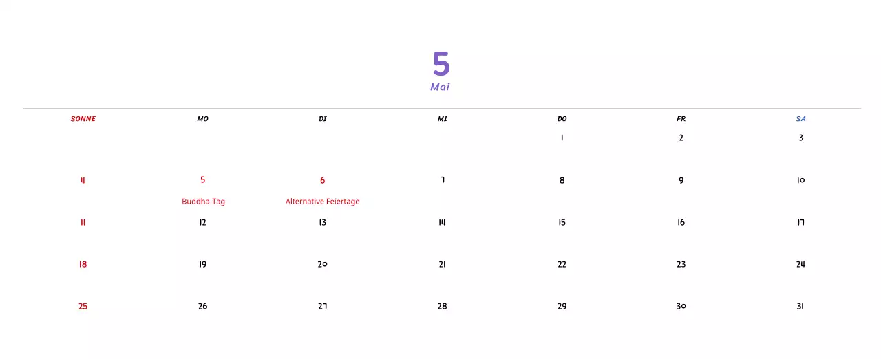 Neujahrskalender mit niedlichen Illustrationen
