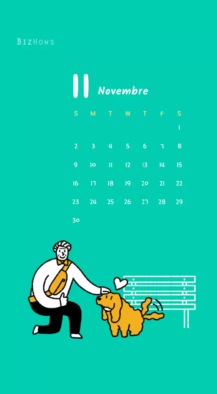 Calendrier du Nouvel An avec de jolies illustrations
