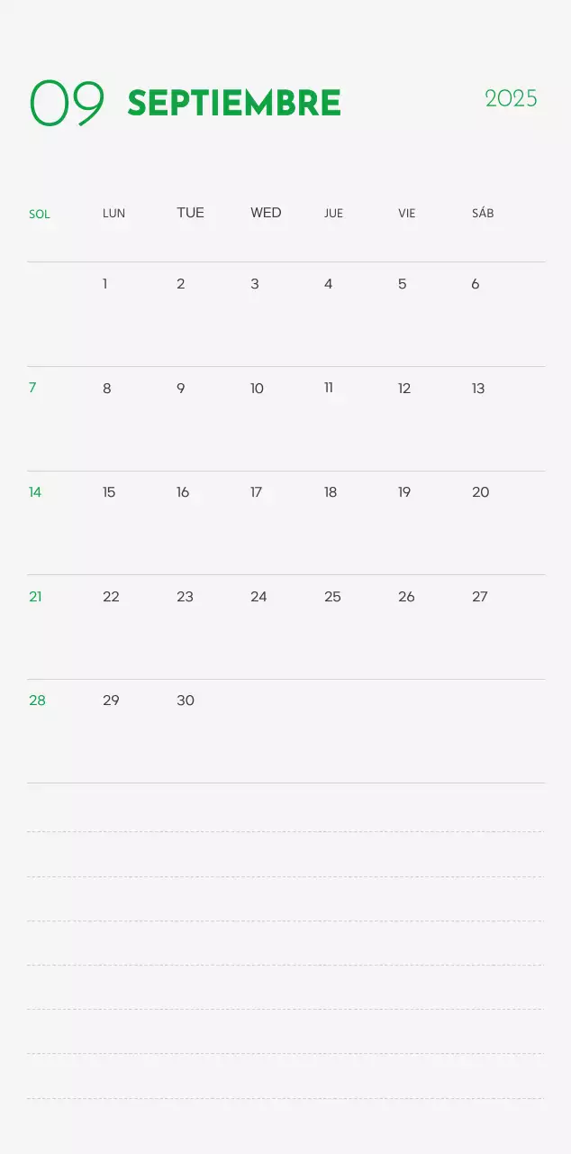 Un calendario con una foto de un cachorro y un bonito mensaje en color verde