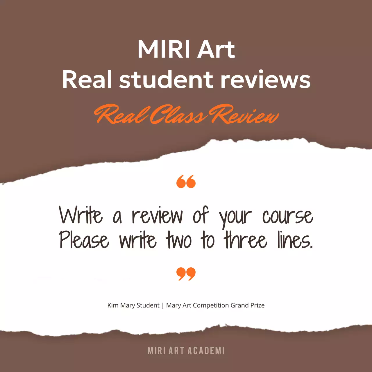 Brown Modern Review Invitation Instagram Carousel