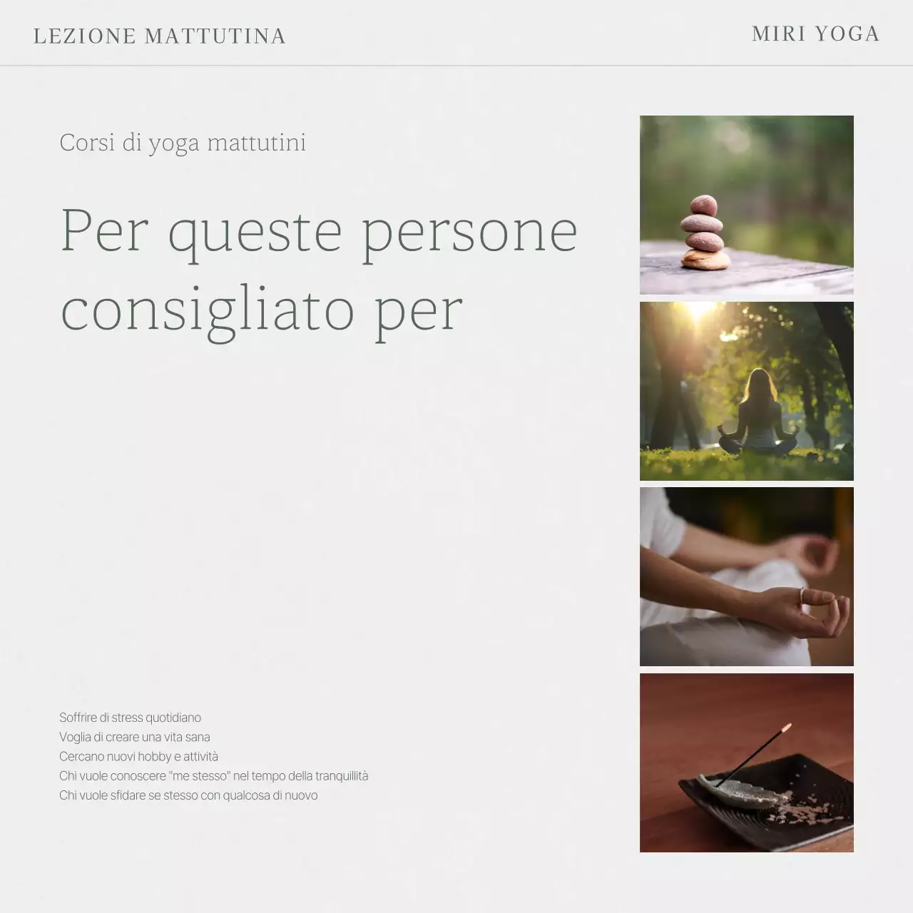 Post sulle lezioni estive di yoga di Grey's Nature