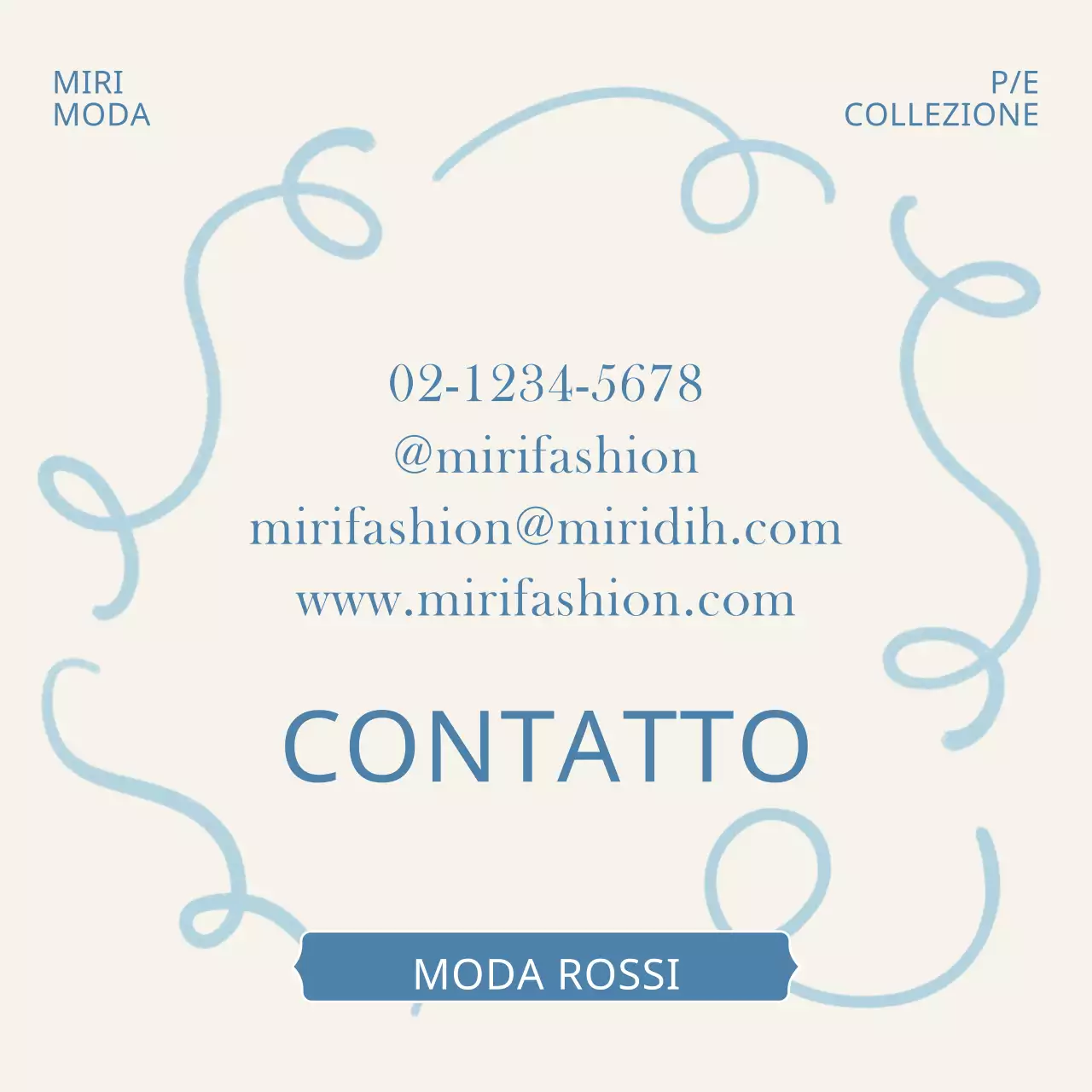 Accessori classici del marchio in avorio e azzurro