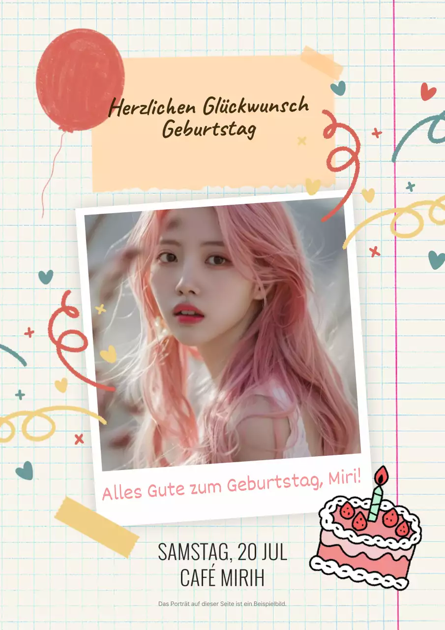 Förderung eines rosa und niedlichen Idol-Geburtstagscafés