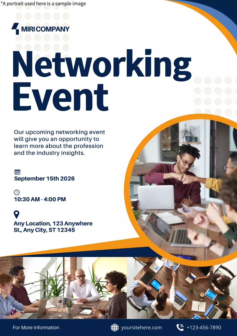 Blue Professional Networking Event Announcement Poster