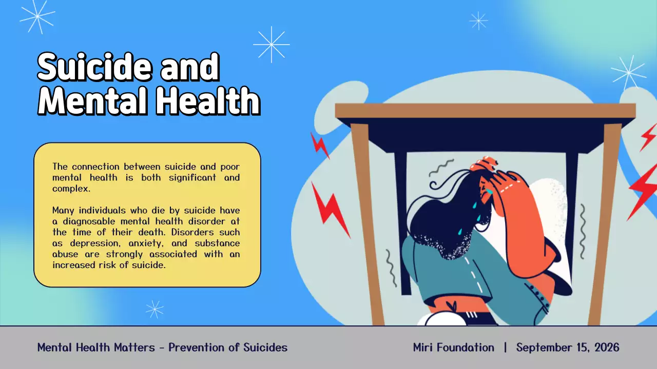 Blue Playful Illustrated Mental Health Matters Presentation