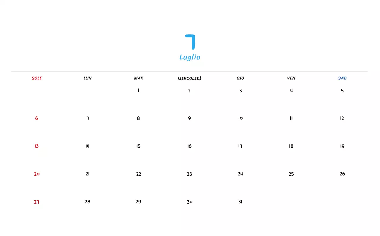 Calendario di Capodanno con simpatiche illustrazioni