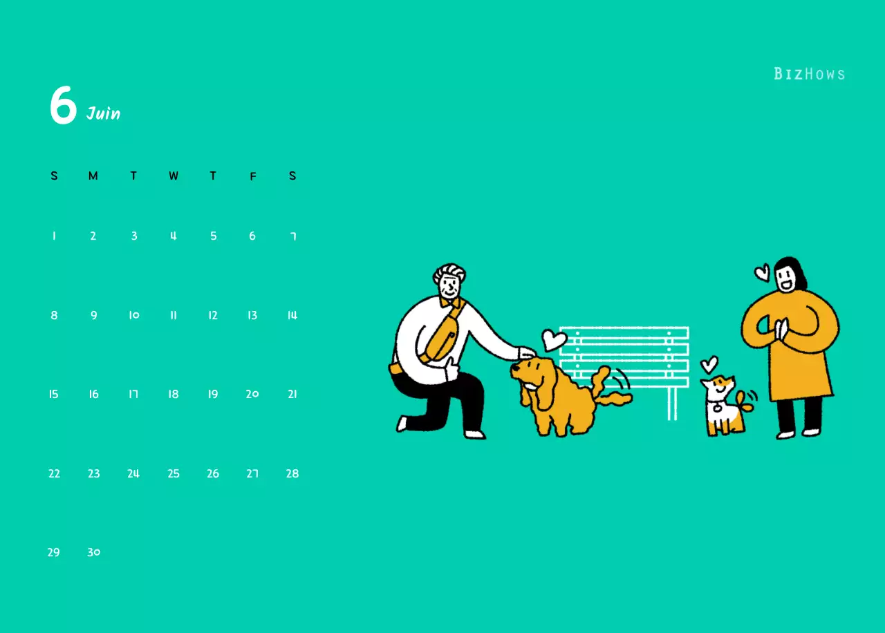 Calendrier du Nouvel An avec de jolies illustrations