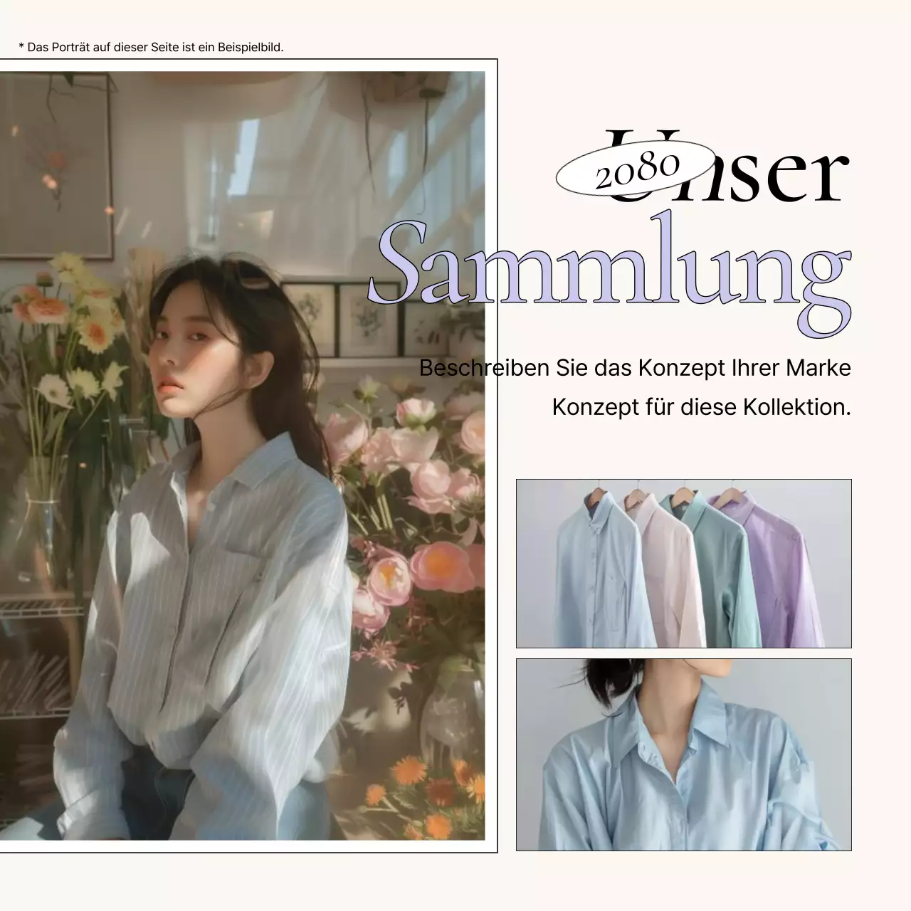 Förderung eines modernen Brandings in Lavendel und Elfenbein