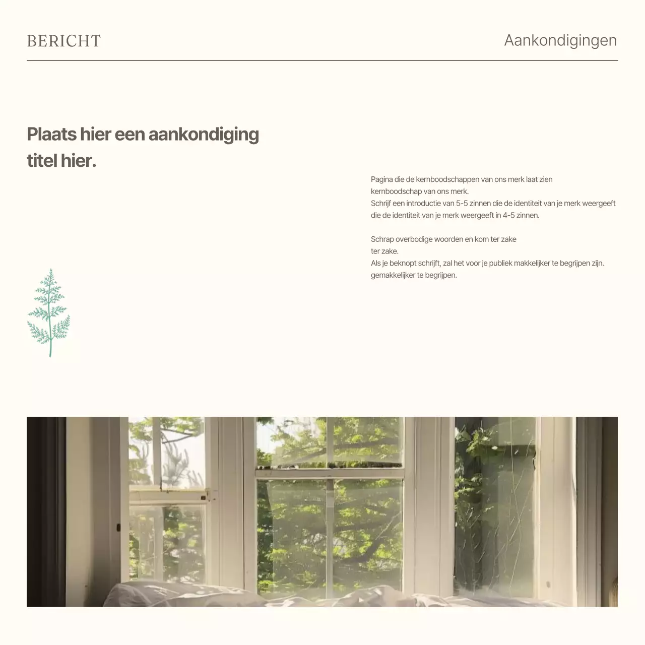 Een minimalistisch modemerk in beige en mint promoten