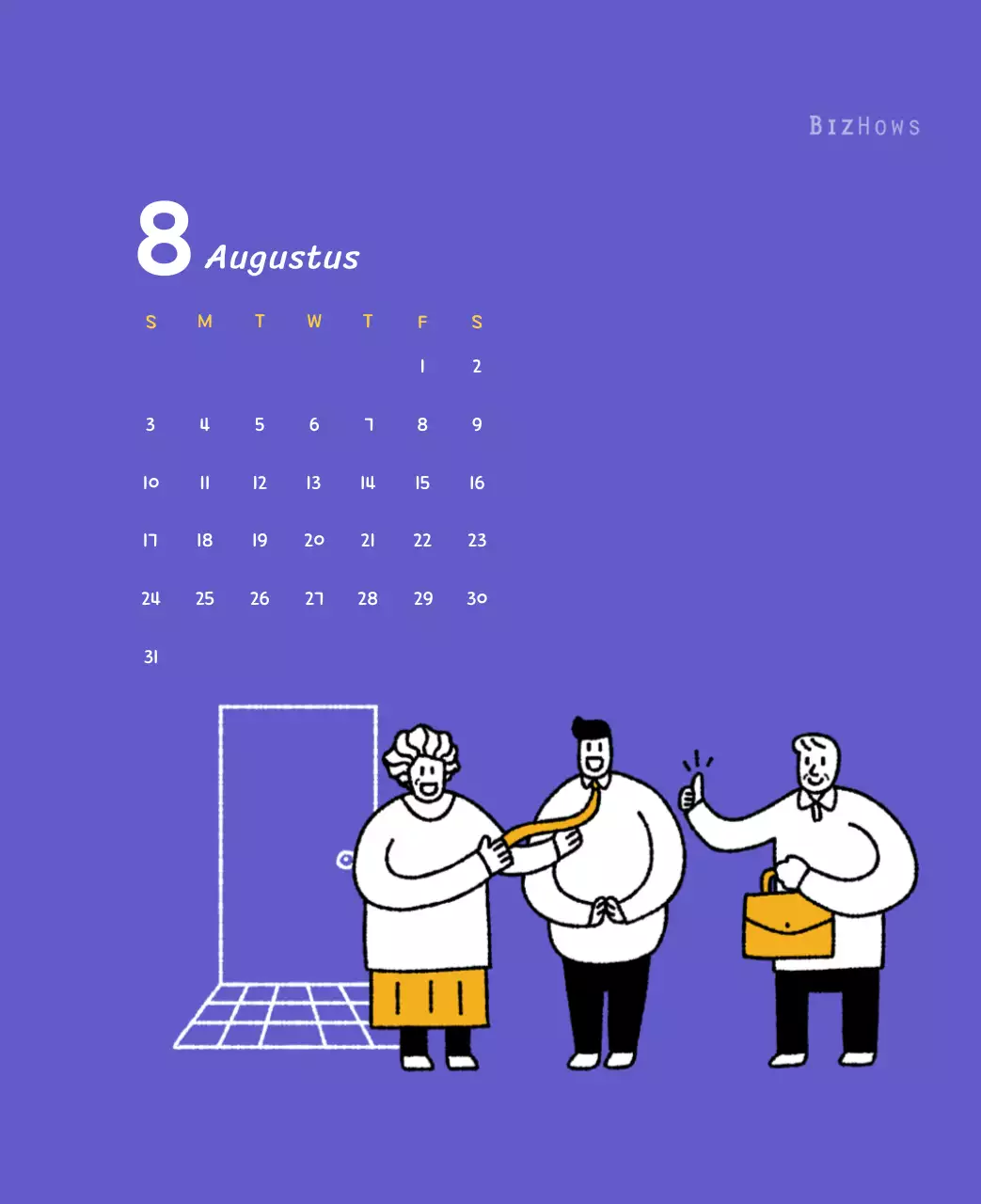 Nieuwjaarskalender met schattige illustraties